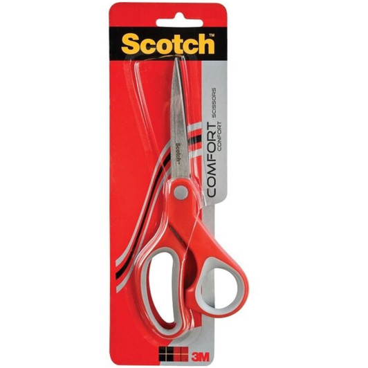 3M Scotch Comfort 18cm Scissors with Soft Grip Handle and Stainless Steel Blades
