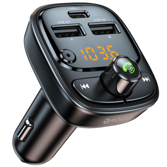 Groov-e GVMA131BK Tune Play Bluetooth Car FM Transmitter with USB Charging Ports