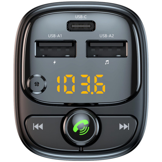 Groov-e GVMA131BK Tune Play Bluetooth Car FM Transmitter with USB Charging Ports