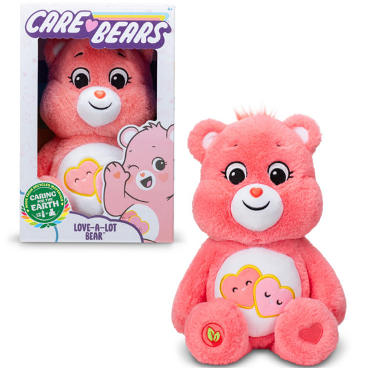 Care Bears Eco-Friendly Plush Toy 14" Love-A-Lot Bear Toy - Pink