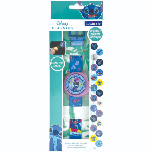 Lexibook DMW050D Disney Stitch Children's Projection Watch with 20 Images