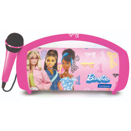 Lexibook BTP585BBZ Barbie Bluetooth Speakers with Lights & Mic - Pink