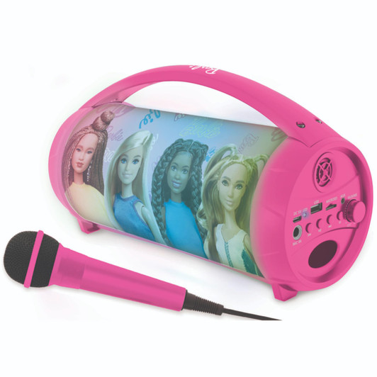 Lexibook BTP585BBZ Barbie Bluetooth Speakers with Lights & Mic - Pink
