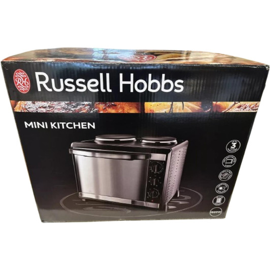 Russell Hobbs Compact 30L Electric Mini Oven with 2 Hotplates