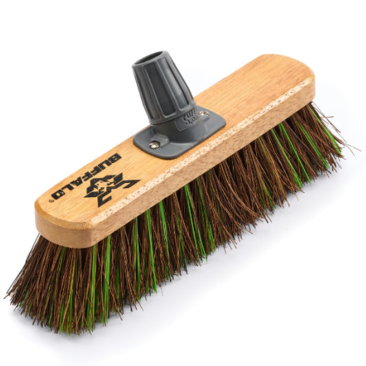 Buffalo 12'' Stiff Bassine Mix Sweeper Broom Head For Indoor & Outdoor Sweeping