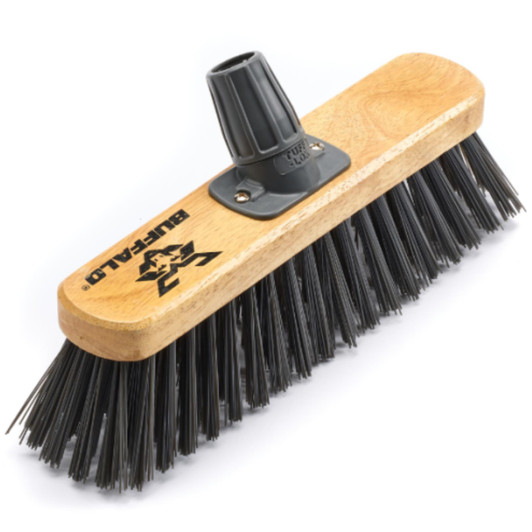 Buffalo 12'' Stiff PVC Sweeper Broom Head For Tough Indoor and Outdoor Surfaces