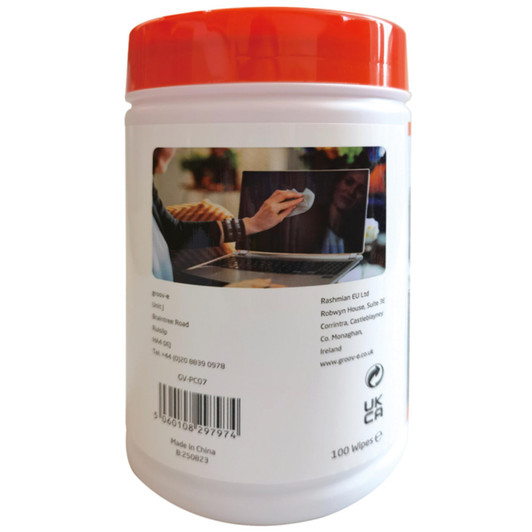 Groov-e GVPC07 Screen Wipes Moist Cleaning Cloths Pack of 100 For Clean Surfaces