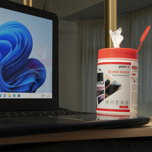 Groov-e GVPC07 Screen Wipes Moist Cleaning Cloths Pack of 100 For Clean Surfaces