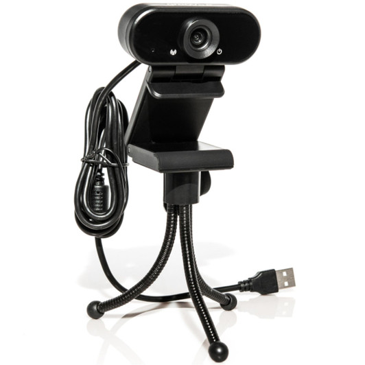 Groov-e GVPC11BK USB 1080P Full HD Webcam with Tripod Mount - Black