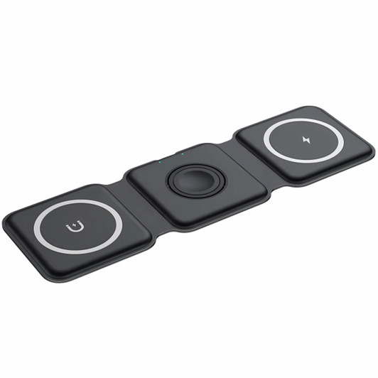 Groov-e GVWC10BK Triton 3-in-1 Foldable Magnetic Wireless Charging Station