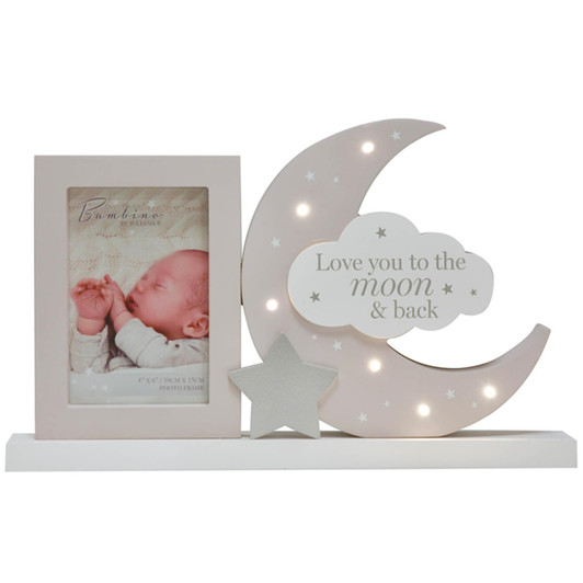 Bambino Light Up Moon Mantel Plaque Frame Love You to the Moon & Back Baby Gift