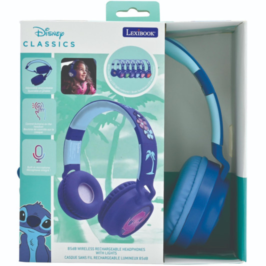 Lexibook Disney Stitch 3D Design Bluetooth Headphones - Blue