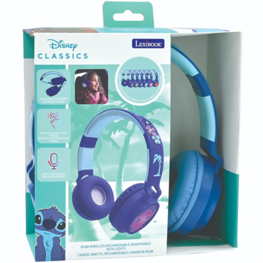 Lexibook Disney Stitch 3D Design Bluetooth Headphones - Blue