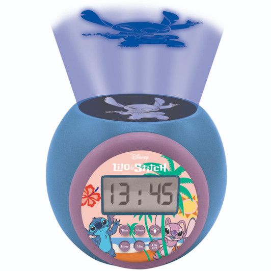 Lexibook RL977D Disney Stitch Childrens Projector Clock with Timer & Night light