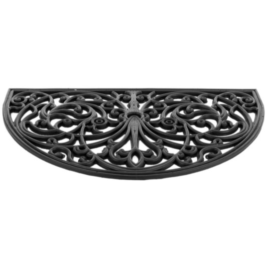 Sentry Bishop Half Moon Non Slip Heavy Duty Rubber Door Mat 45x75cm - Black
