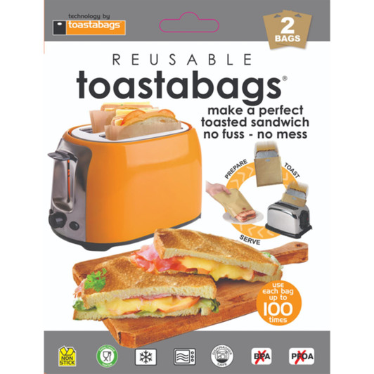 Toastabags 100 Use Toaster Sandwich Bags Pack of 2 - Brown