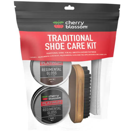 Cherry Blossom Traditional Shoe Care Kit For Shine All Smooth Leather Footwear