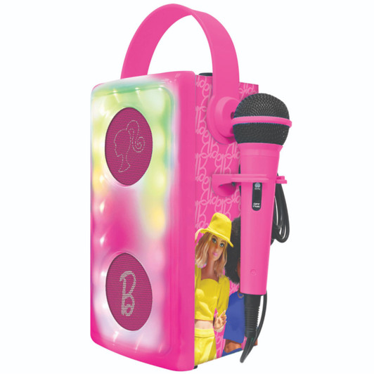 Lexibook Barbie Luminous Bluetooth Speakers with Lights & Mic - Pink