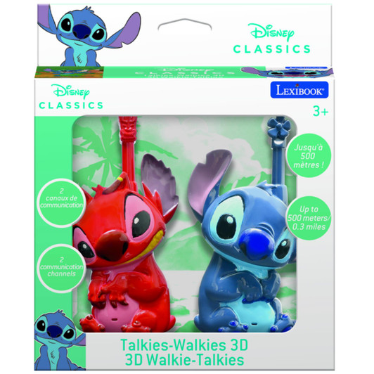 Lexibook TW18D 3D Disney Stitch Walkie-Talkies Pack of 2