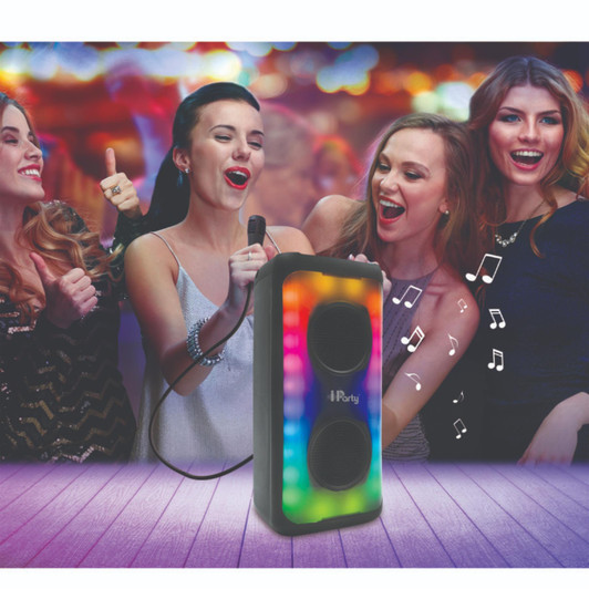 Lexibook iParty Flame Bluetooth Speaker with Mic and Party Lights - Black