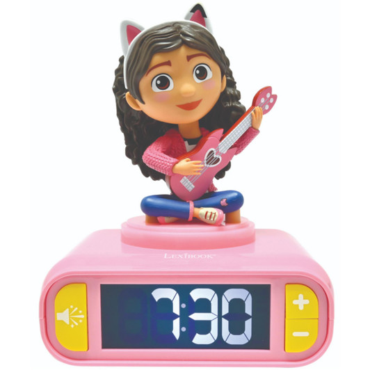 Lexibook 3D Gabby's Dollhouse Childrens Clock with Night Light