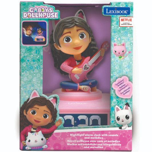 Lexibook 3D Gabby's Dollhouse Childrens Clock with Night Light