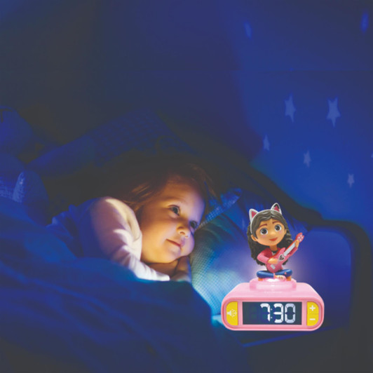 Lexibook 3D Gabby's Dollhouse Childrens Clock with Night Light
