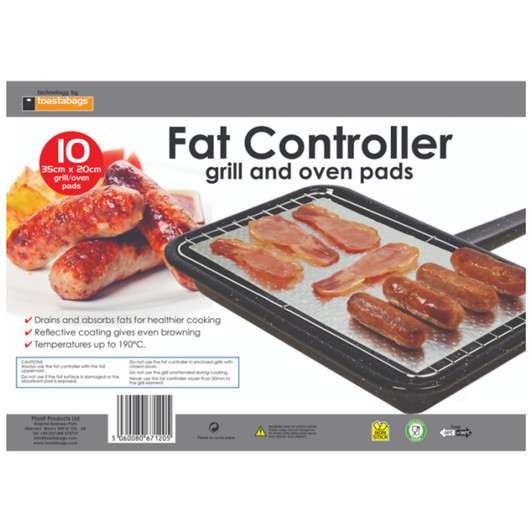 Toastabags Fat Controller Foil Grill and Oven Cooking Sheets Pad Pack of 10