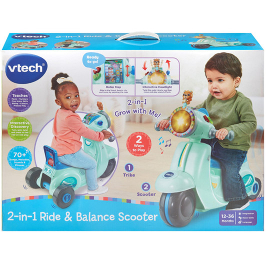 VTech 2-in-1 Ride & Balance Scooter For 12-36 Months - Blue