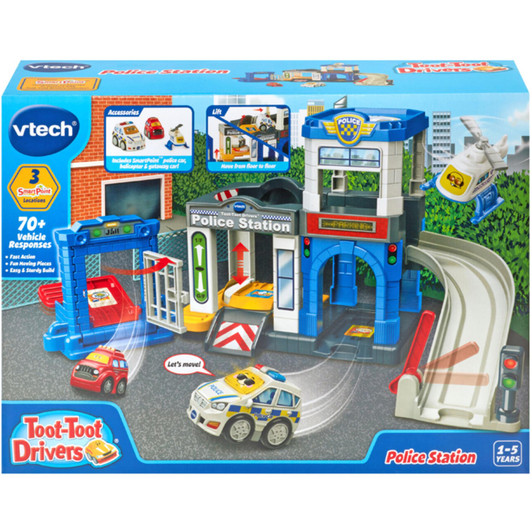 VTech Toot-Toot Drivers Police Station Play Set with SmartPoint Police Car