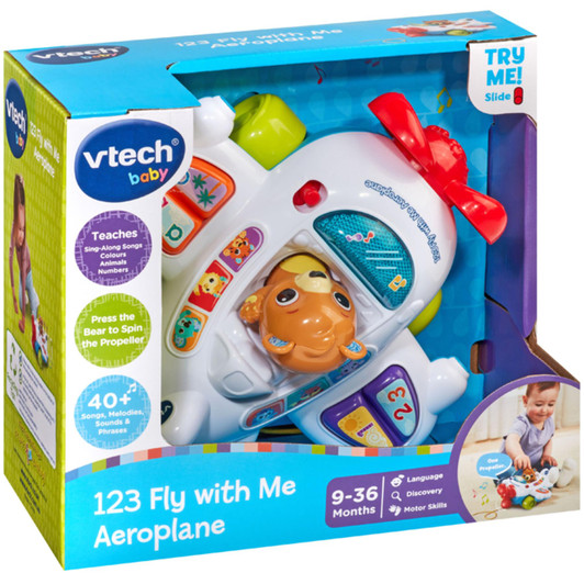 VTech Baby 123 Fly with Me Aeroplane Interactive Pull Along Toy For 9-36 Months