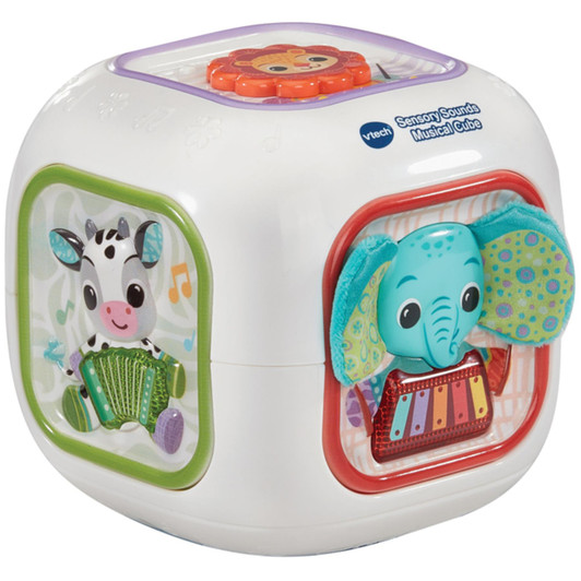 VTech Sensory Sounds Musical Cube Interactive Baby Toy with Nursery Rhymes