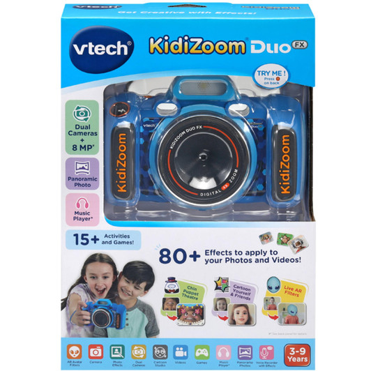 VTech KidiZoom Duo FX 8MP Kids Camera with Colour Screen - Blue