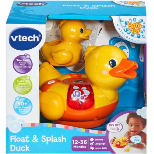 VTech Float and Splash Duck Bath Toy with Lights & Music For 12-36 Months Babies