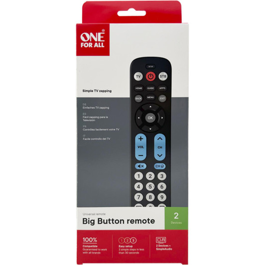 One For All URC6821 Universal Big Button Remote Control