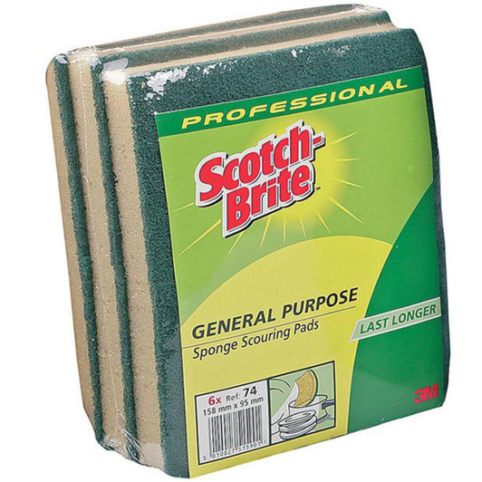 Scotchbrite Professional General Purpose Sponge Scourer No.74 Pack of 6