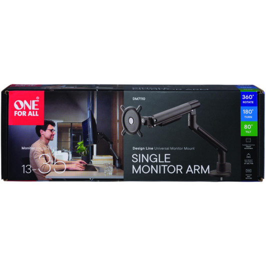 One For All DM7110 Design Line Universal Single Monitor Mount - Black