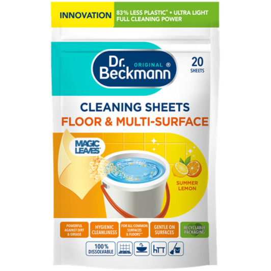 Dr Beckmann Floor & Multi-Surface Cleaning 20 Sheets Magic Leaves Summer Lemon
