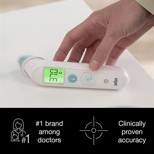 Braun Sensian Swipe 5 TempleSwipe Thermometer with Colour-Coded Digital Display
