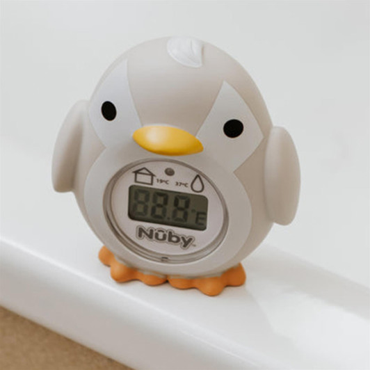 Nuby Penguin Shaped Baby Bath Digital Thermometer Easy To Read LCD Screen