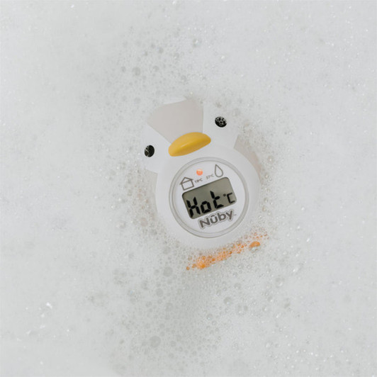 Nuby Penguin Shaped Baby Bath Digital Thermometer Easy To Read LCD Screen