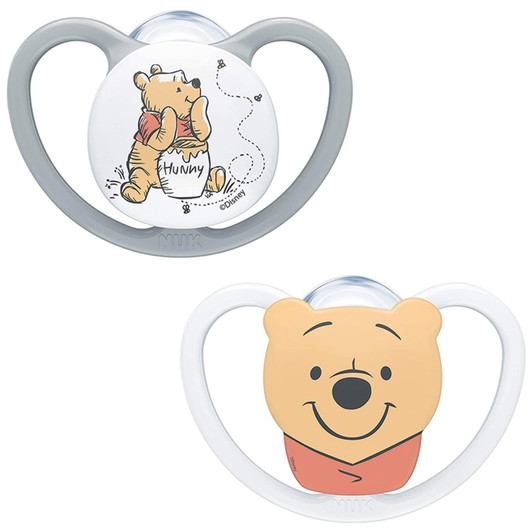 NUK Space Soother Disney Winnie The Pooh Baby Dummy 6-18 Months Pack of 2