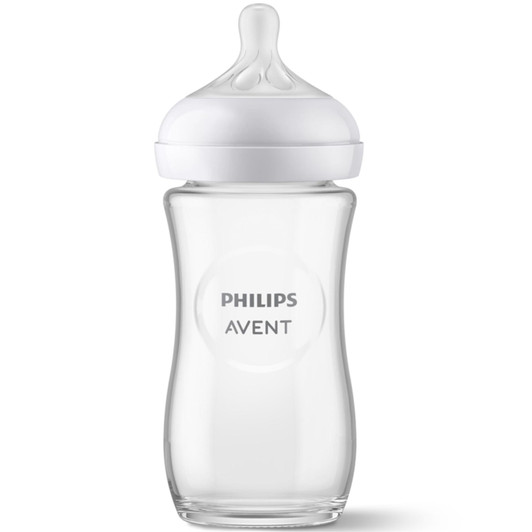 Philips Avent Natural Response 3.0 Glass Baby Bottle 240ml Variable Flow Teat