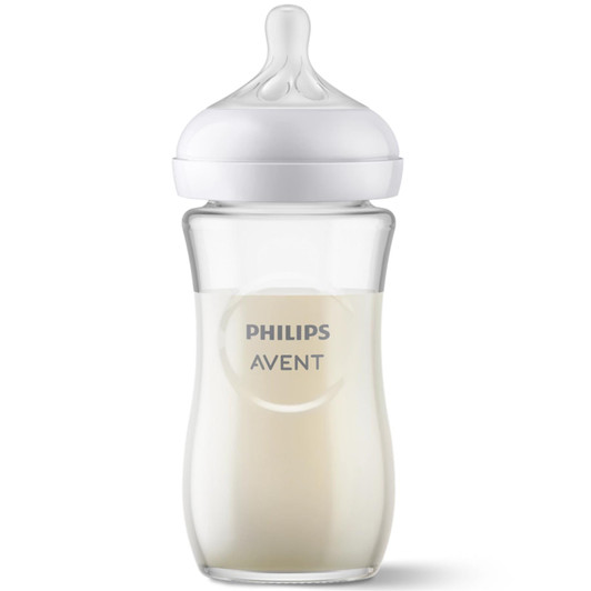 Philips Avent Natural Response 3.0 Glass Baby Bottle 240ml Variable Flow Teat