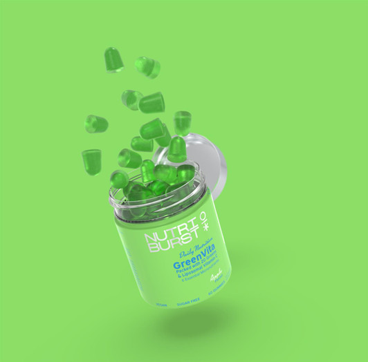 Nutriburst GreenVita Super Greens Blend 60 Gummies Suitable For Vegans