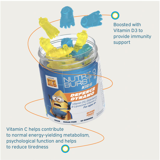 Nutriburst Minions Defence Dynamo 60 Gummies Suitable For Ages 4+ Kids