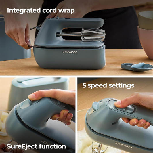Kenwood HMP40.000GY QuickMix Go Portable Hand Mixer 350W - Blue