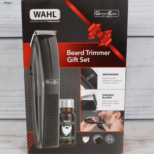 Wahl Mens Beard Trim & Oil Gift Set Cordless Hair Cutting Trimmer Clipper