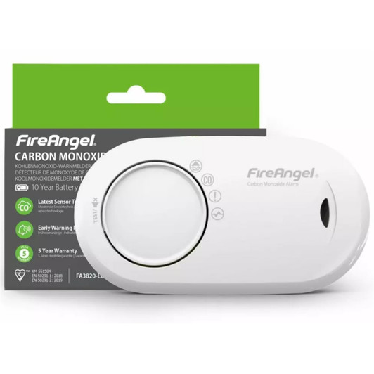 FireAngel FA3820-EUX10 Carbon Monoxide Detector Battery Alarm 10 Year Life