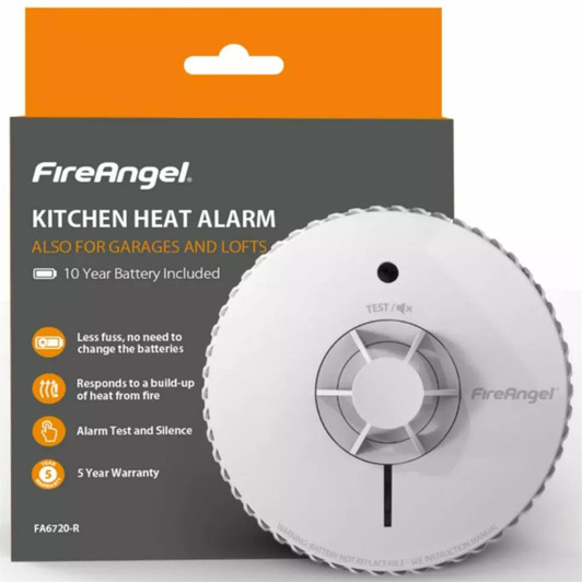 FireAngel FA6720-R Kitchen Heat Alarm 10 Year Sealed For Life-Time Battery